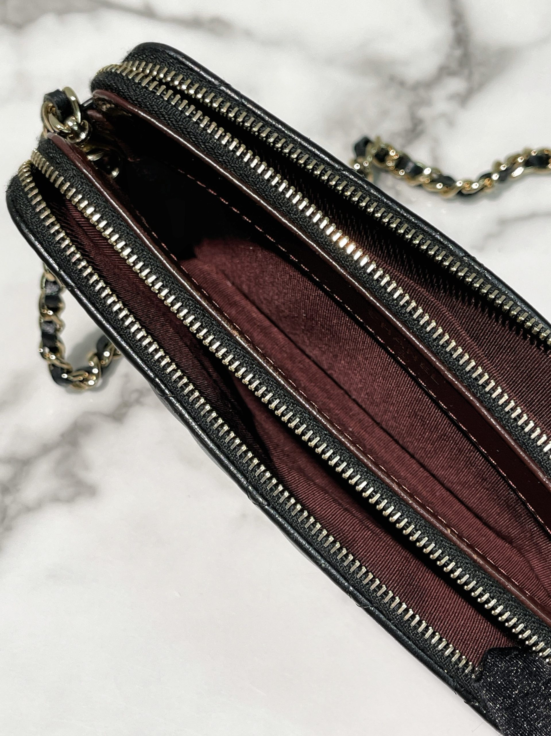 CHANEL DOUBLE ZIP BAG, Black/Gold - AHLi - Melbourne Second-Hand