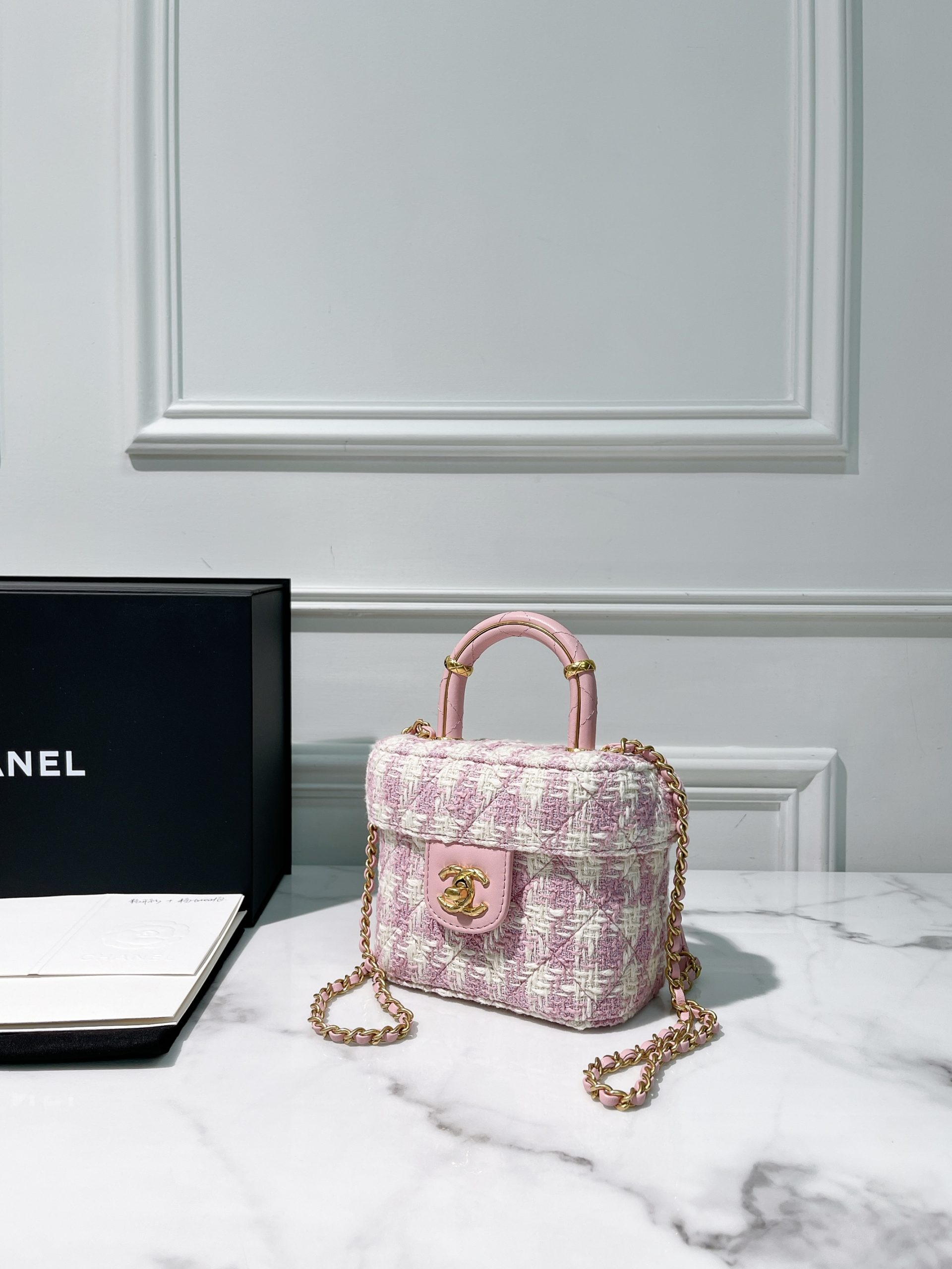 CHANEL 23S TOP HANDLE CASE, Pink/Gold - AHLi - Melbourne Second